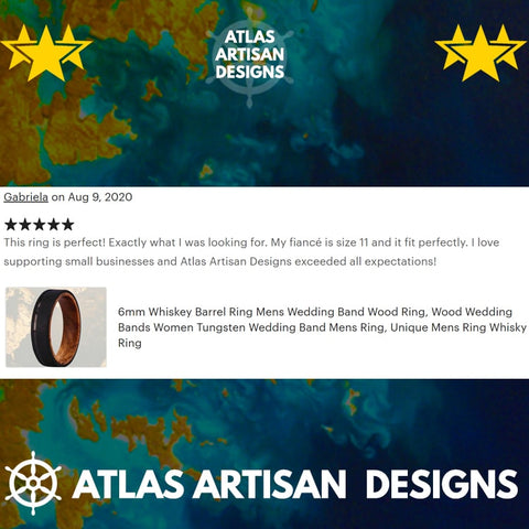 Image of Wood Ring Mens Wedding Band - Blue Opal Ring Tungsten Wedding Band