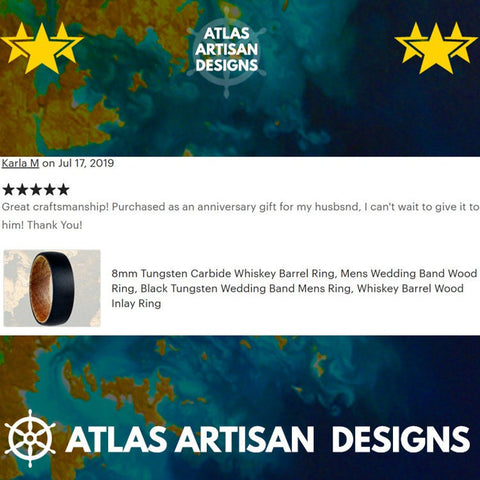 Image of Beveled Turquoise Ring Mens Wedding Band Silver Tungsten Ring, Unique Mens Ring, Turquoise Wedding Bands Womens Ring Turquoise Inlay Ring - Atlas Artisan Designs