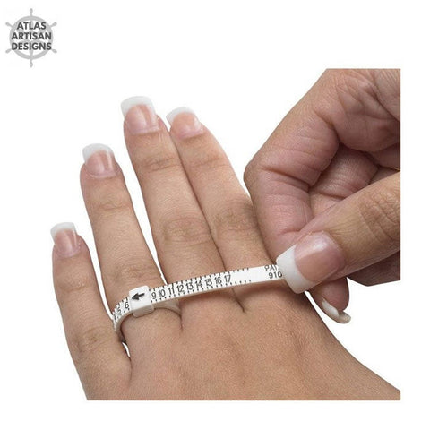 Image of Ring Sizer for Women and Mens Wedding Bands, USA Ring Sizing Kit for Mens Rings, 1-17 Plastic Ring Sizer for Promise Rings and Wedding Rings - Atlas Artisan Designs
