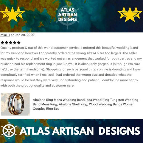 Image of Black Tungsten Ring Wedding Band Nature Ring Spruce Tree Wood Ring - Atlas Artisan Designs