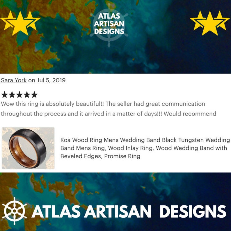 Gunmetal Whiskey Barrel Ring Wooden Ring, Tungsten Wedding Band Mens Ring, Whiskey Barrel Wood Ring - Atlas Artisan Designs