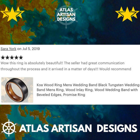 Image of 6mm Black & Rose Gold Ring Mens Wedding Band Tungsten Ring, Unique Steampunk Ring Blue Carbon Fiber Ring, Tungsten Wedding Band Mens Ring - Atlas Artisan Designs